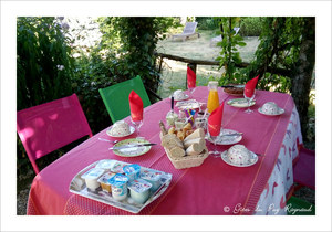 Petit déjeuner dans le jardin 